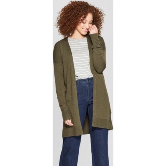 Forever 21 Sweaters - F21 NEW Olive Green Open Front Cardigan Sweater